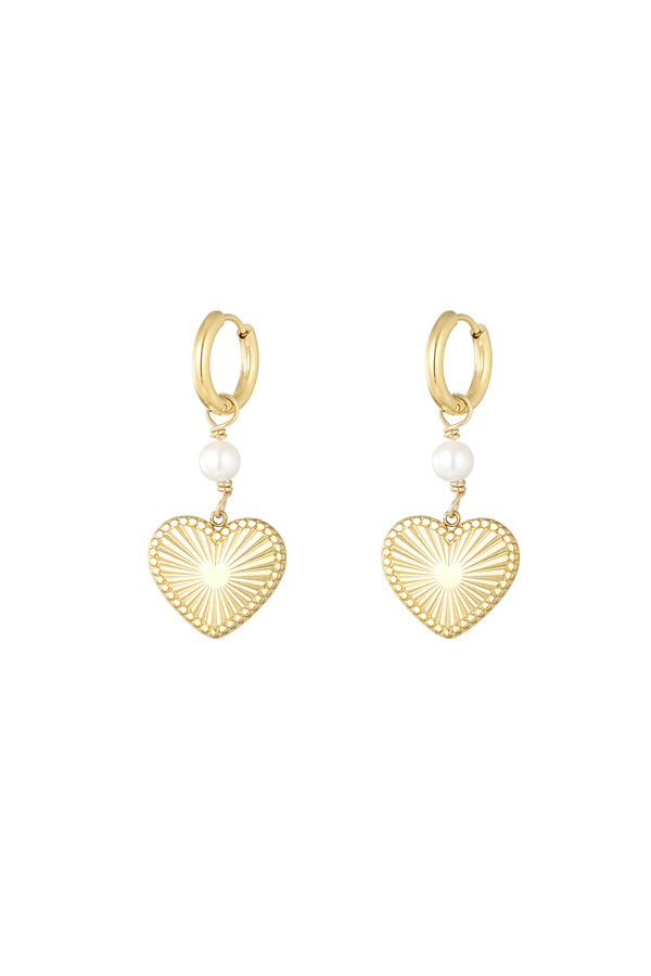 Earrings lovely pearl - gold