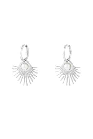 Earrings pearl eye - silver h5 