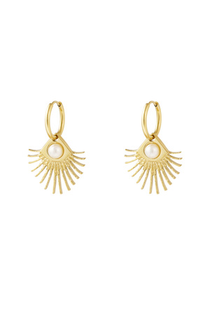 Earrings pearl eye - gold h5 