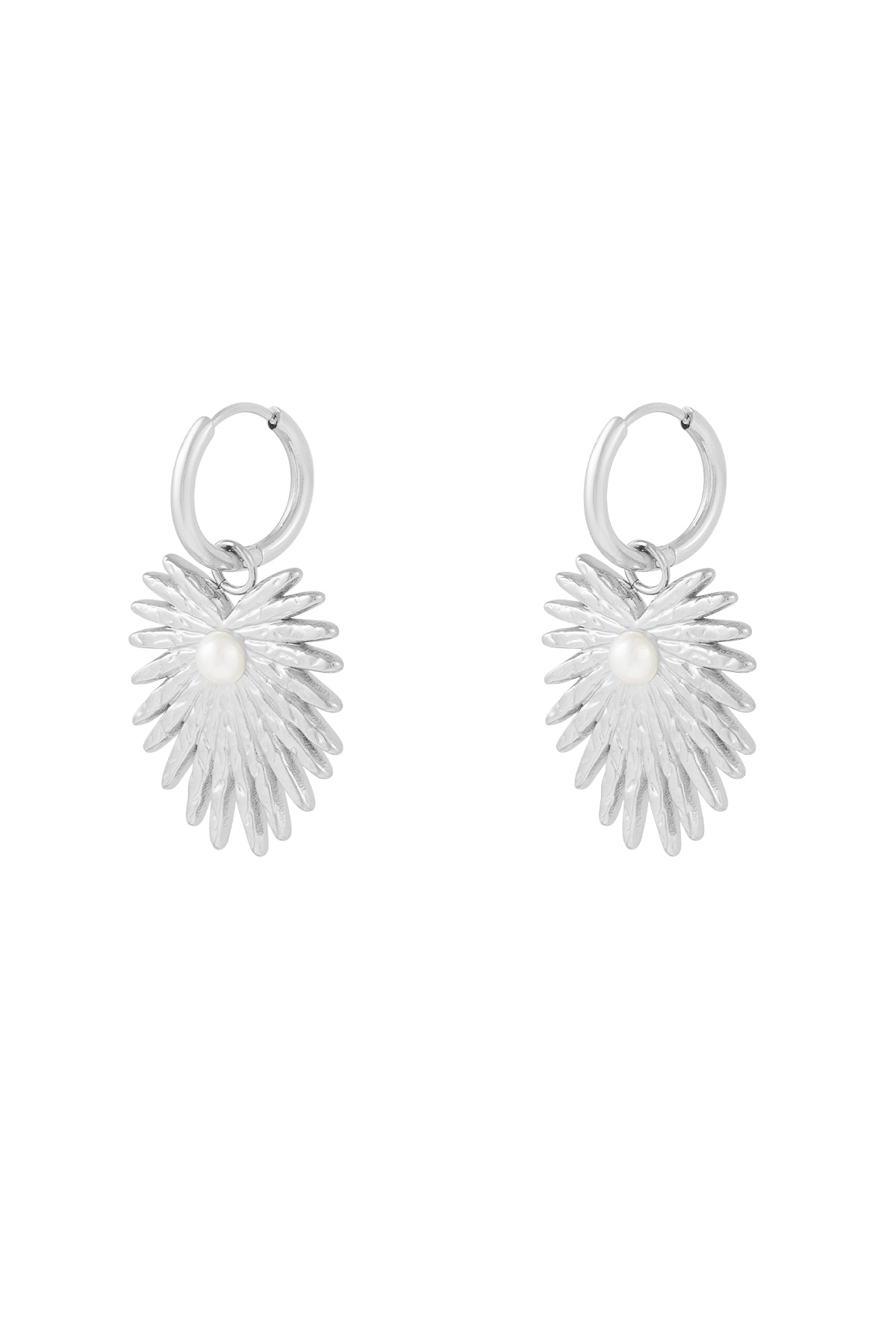 Earrings palm pearl - silver