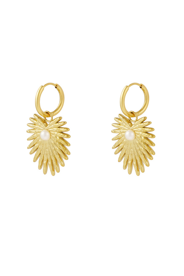 Earrings palm pearl - gold