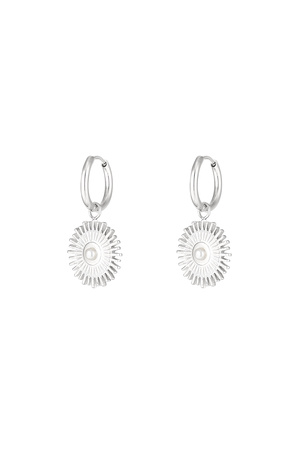Earrings sunny with pearl - silver h5 