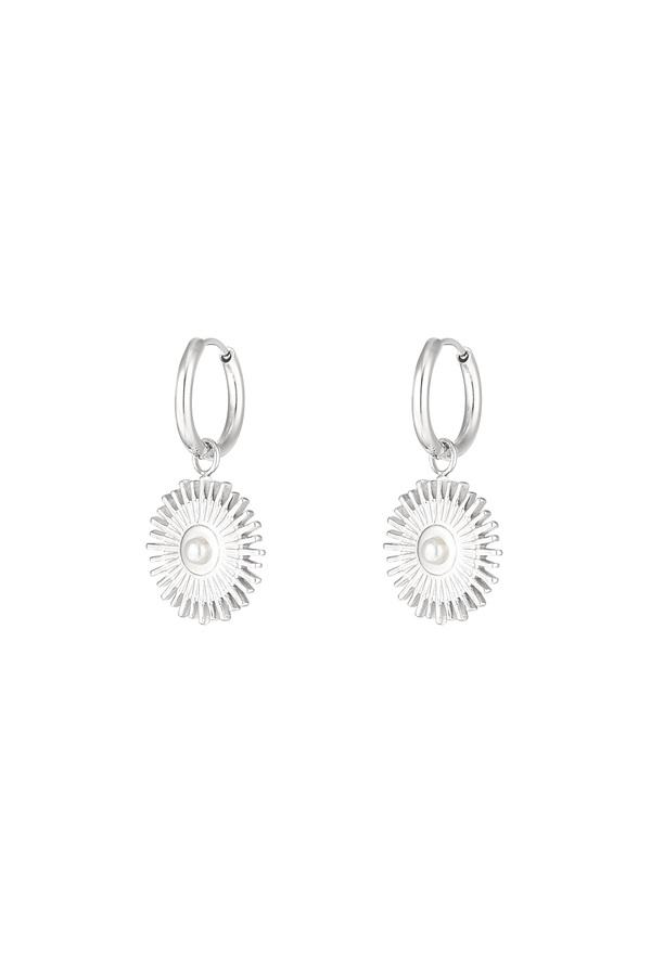 Earrings sunny with pearl - silver