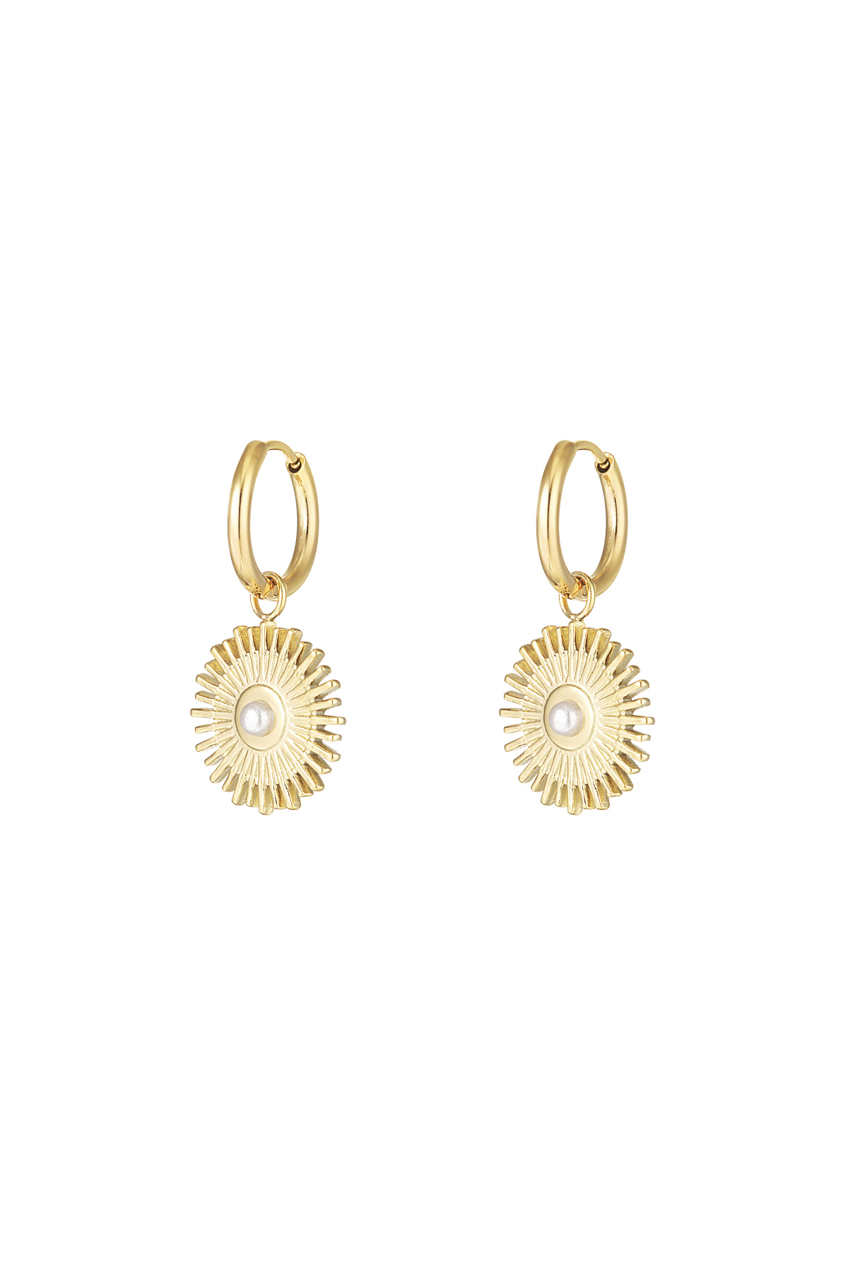 Earrings sunny with pearl - gold h5 