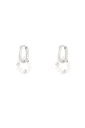 Earrings pearl sun - silver h5 