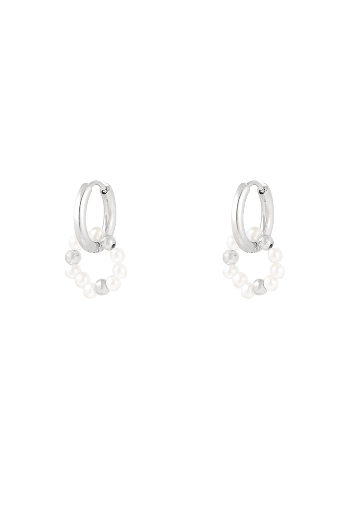Earrings pearl sun - silver 