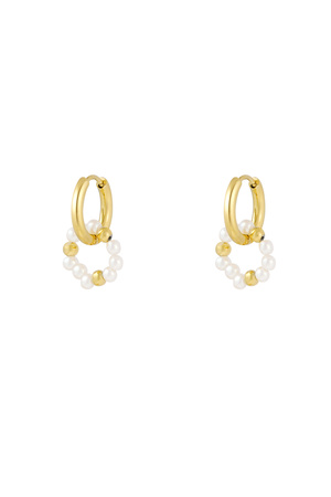 Earrings pearl sun - gold h5 