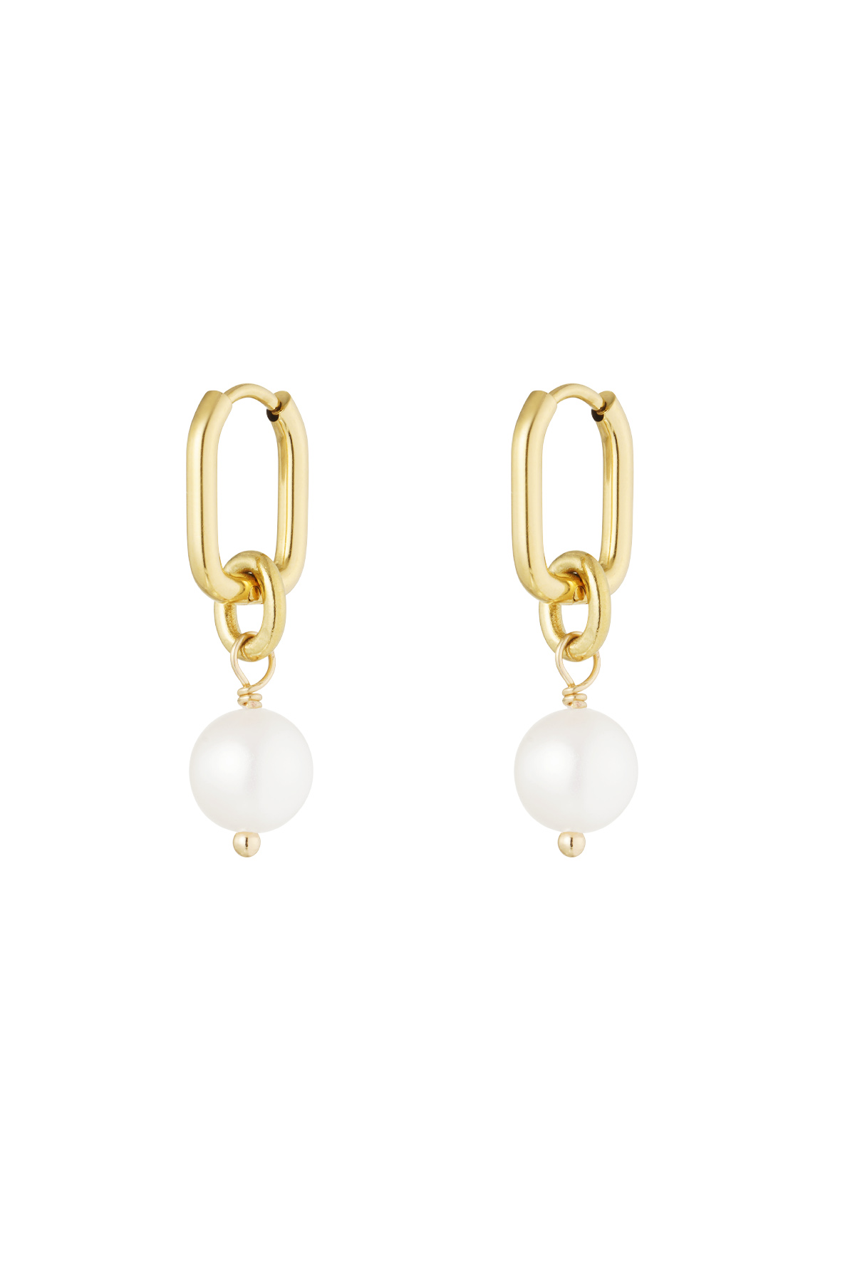 Klassischer Ohrring-Perlenanhänger – Gold