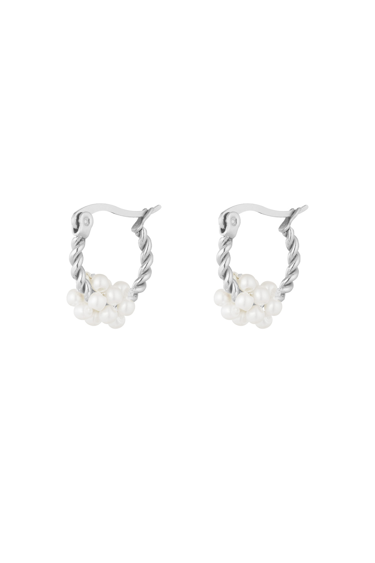 Earrings pearl sea - silver h5 