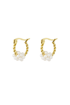 Earrings pearl sea - gold h5 