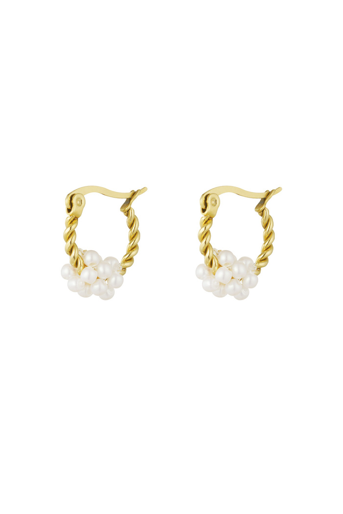 Boucles d'oreilles perle de mer - or 