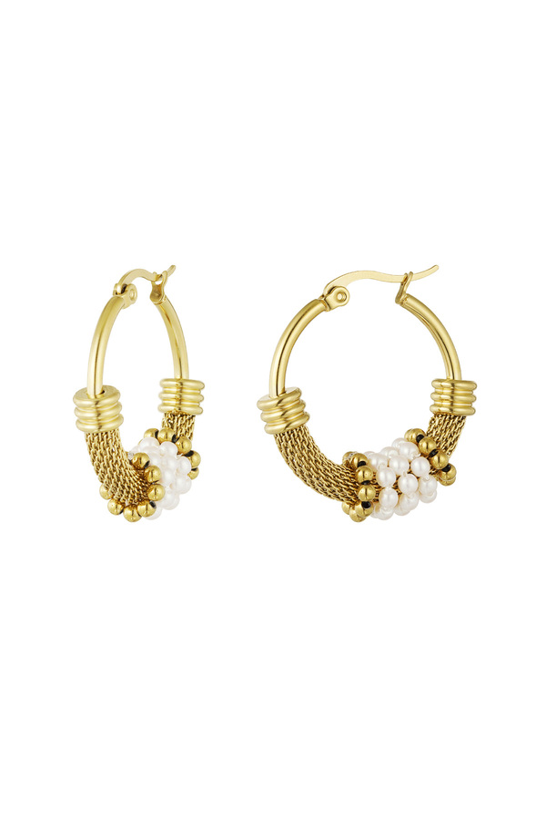 Earrings bohemian pearl - gold