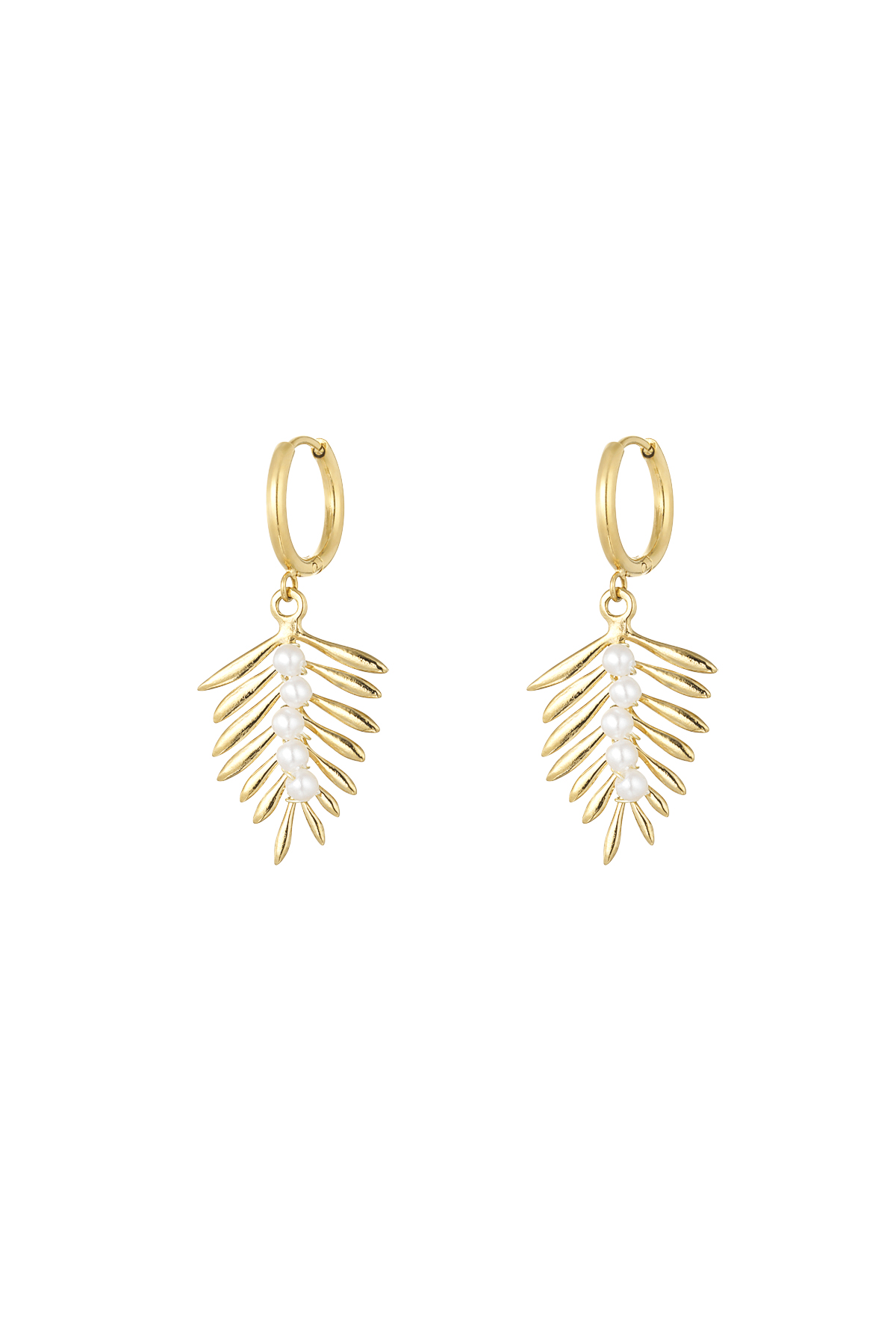 Earrings sail with pearls - gold