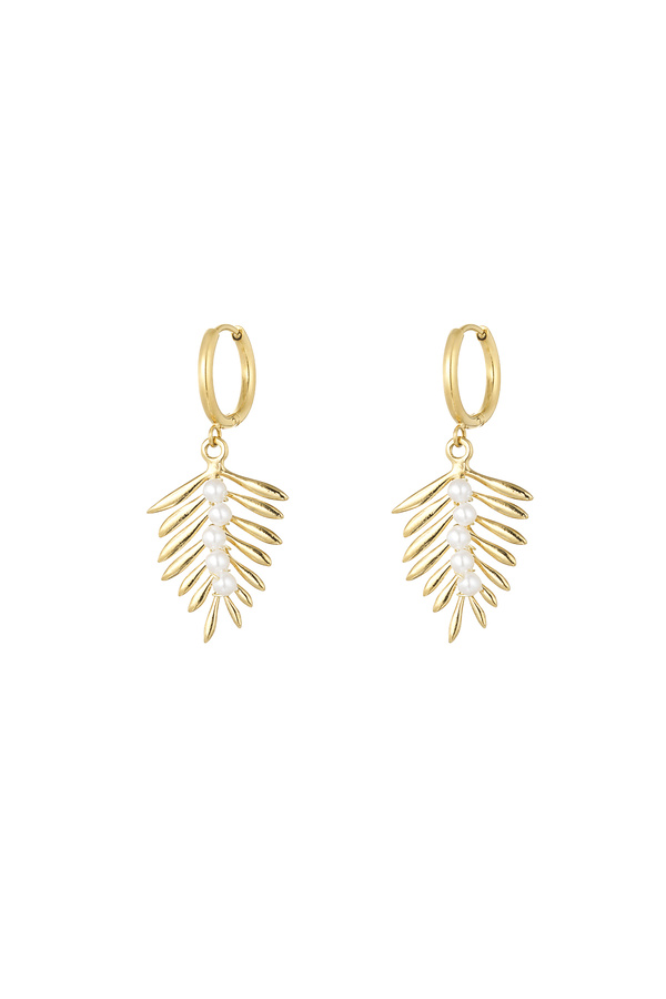 Earrings sail with pearls - gold