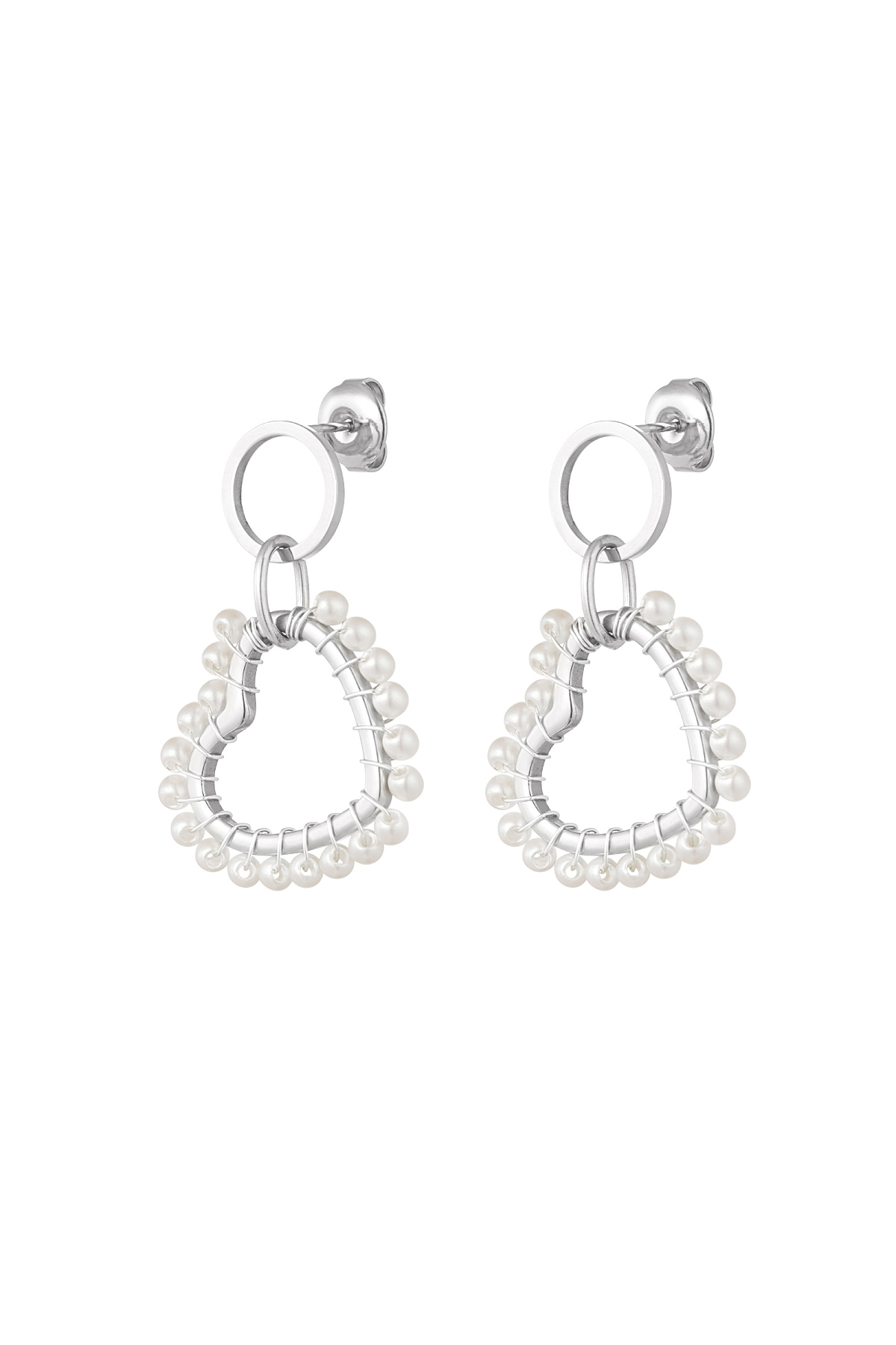 Earrings pearl amore - silver