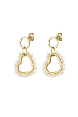 Earrings pearl amore - gold h5 
