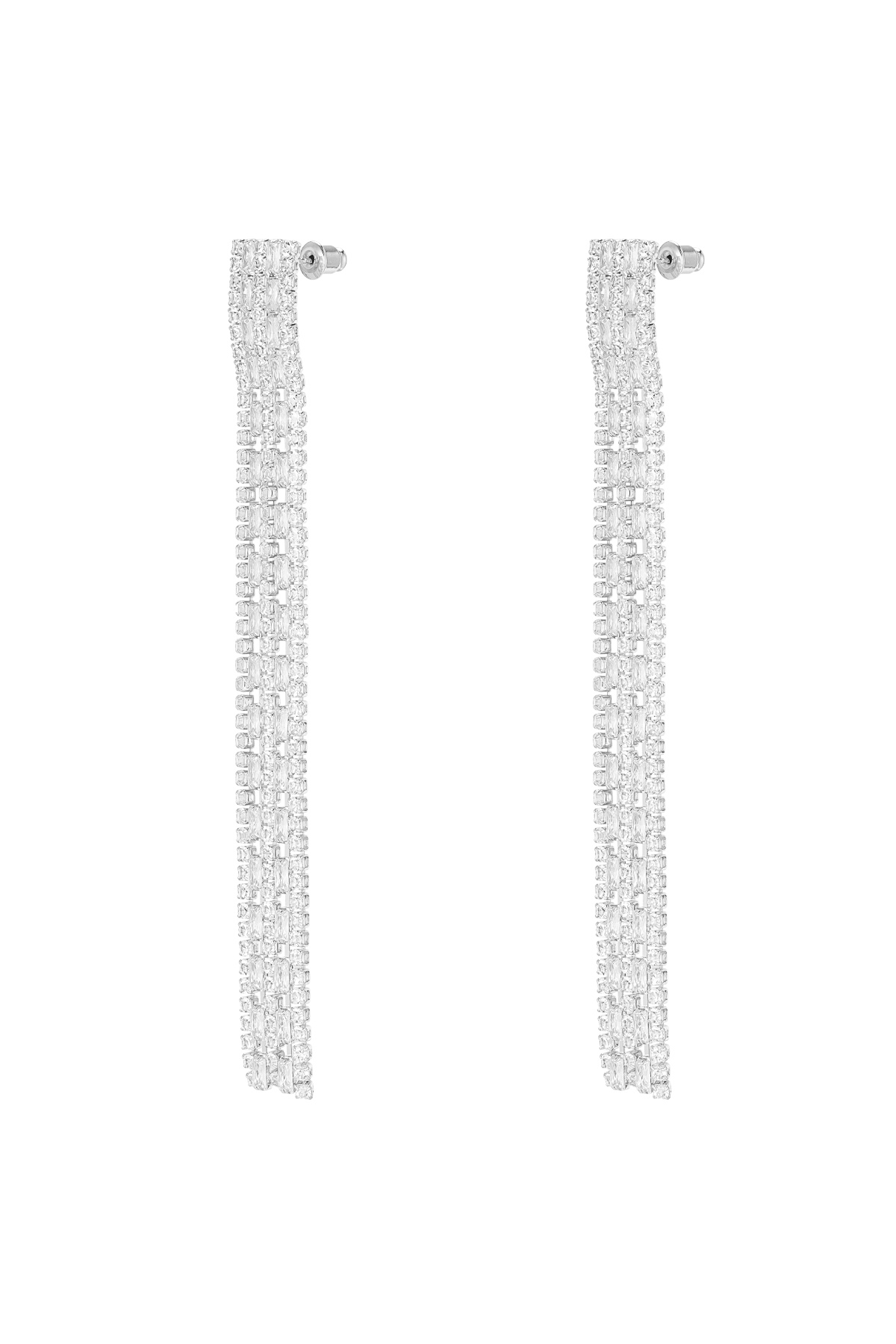 Pendientes brillantes fama plata - circonita cobre h5 