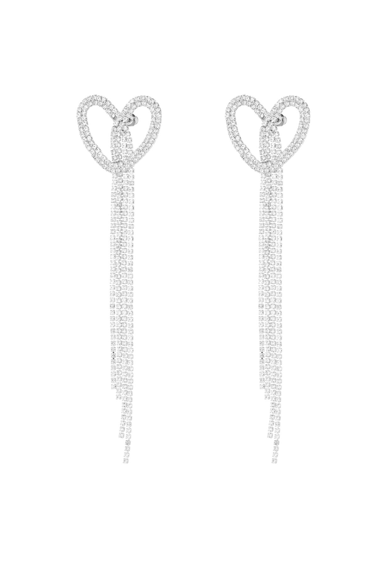 Boucles d'oreilles coeur scintillant argent - zircon cuivre h5 