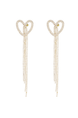 Earrings sparkly heart gold - zircon copper h5 