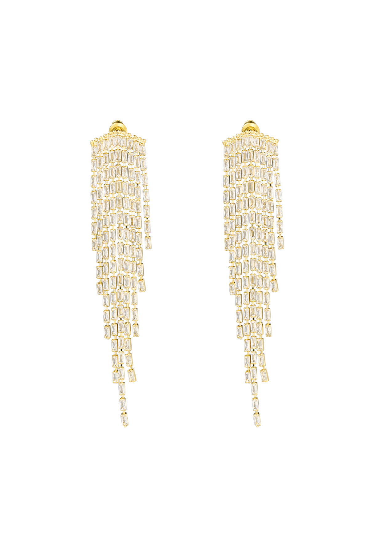 Earrings sparkly love gold - zircon copper
