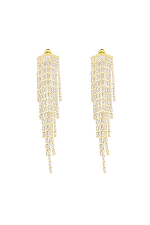 Earrings sparkly love gold - zircon copper h5 
