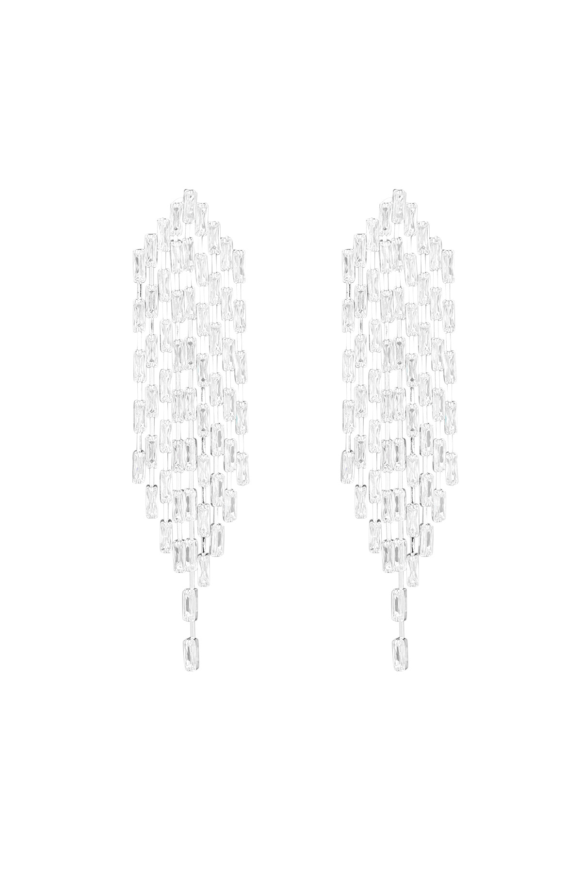 Boucles d'oreilles scintillantes must argent - zircon cuivre h5 