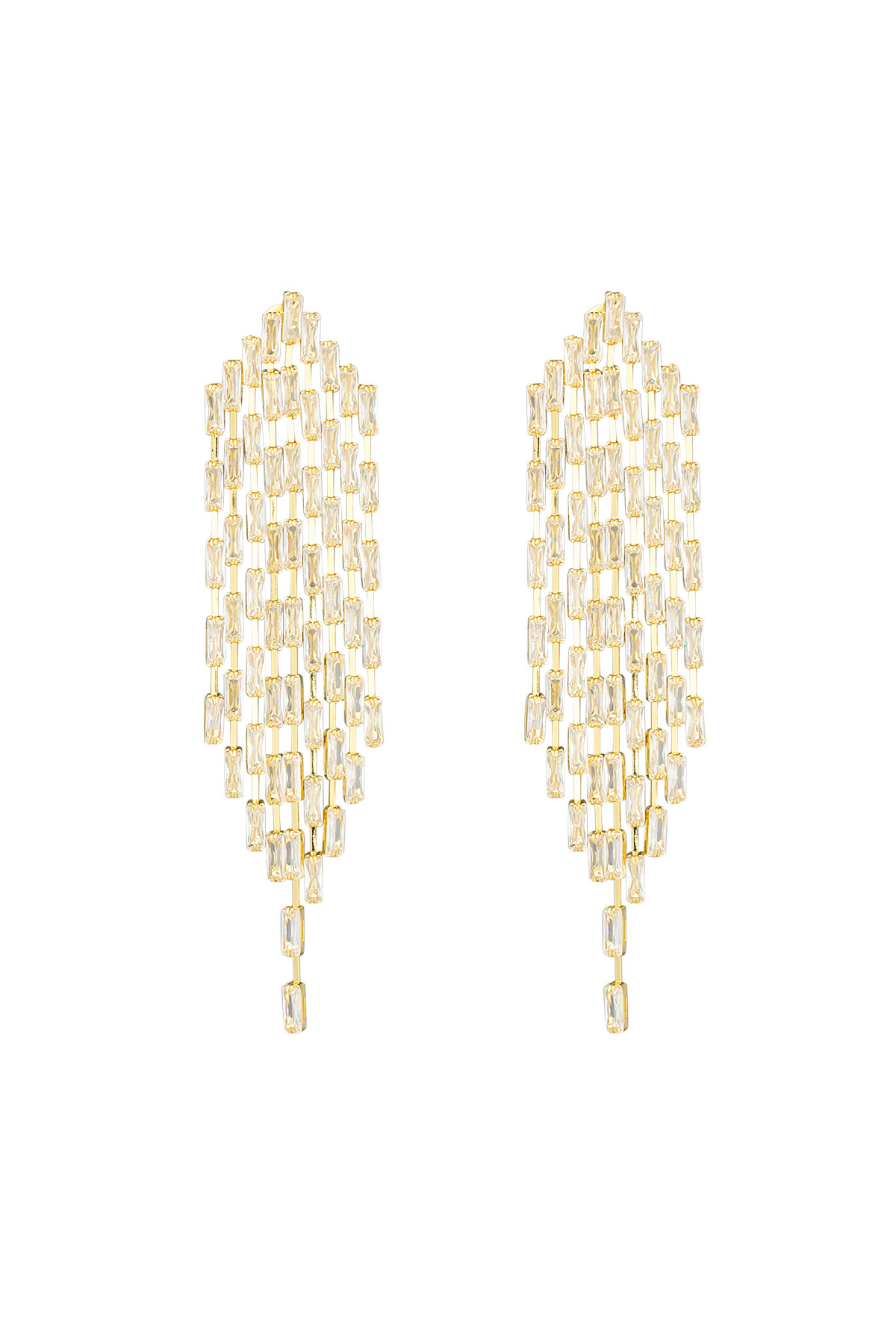 Ohrringe aus glitzerndem Must-Gold – Zirkon-Kupfer