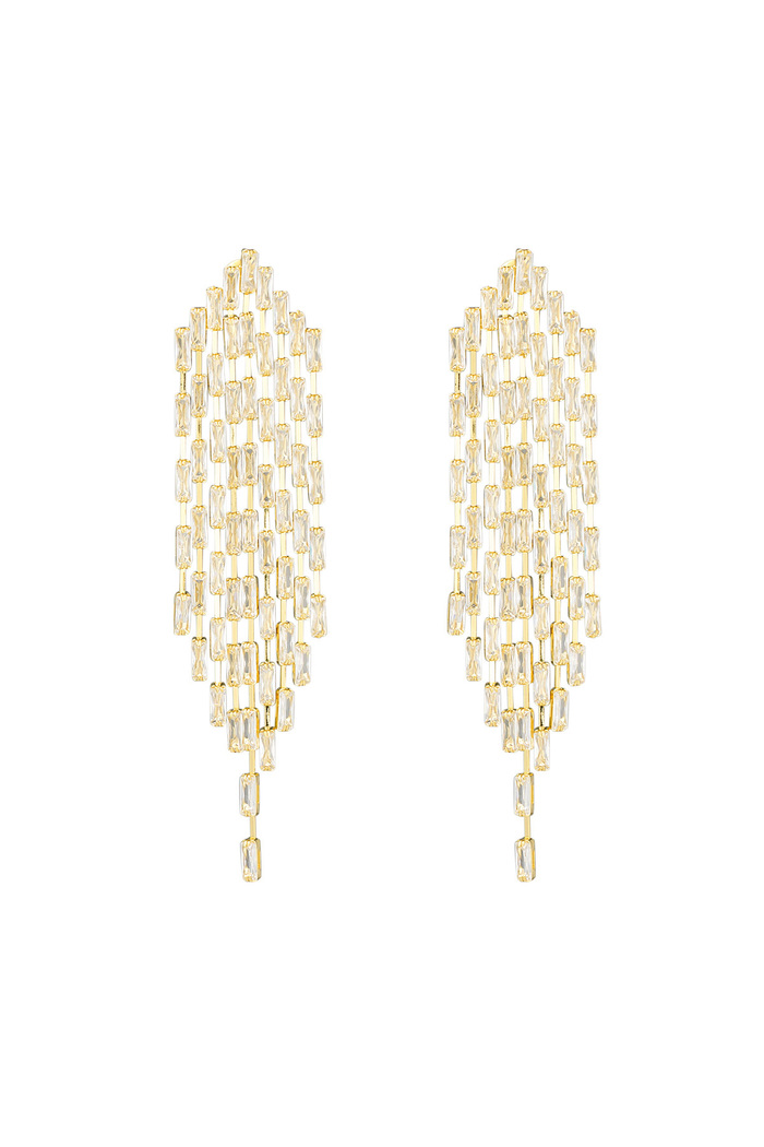 Earrings sparkly must gold - zircon copper 
