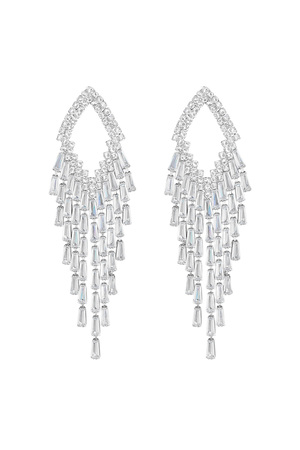 Earring sparkly diamond silver - zircon copper h5 