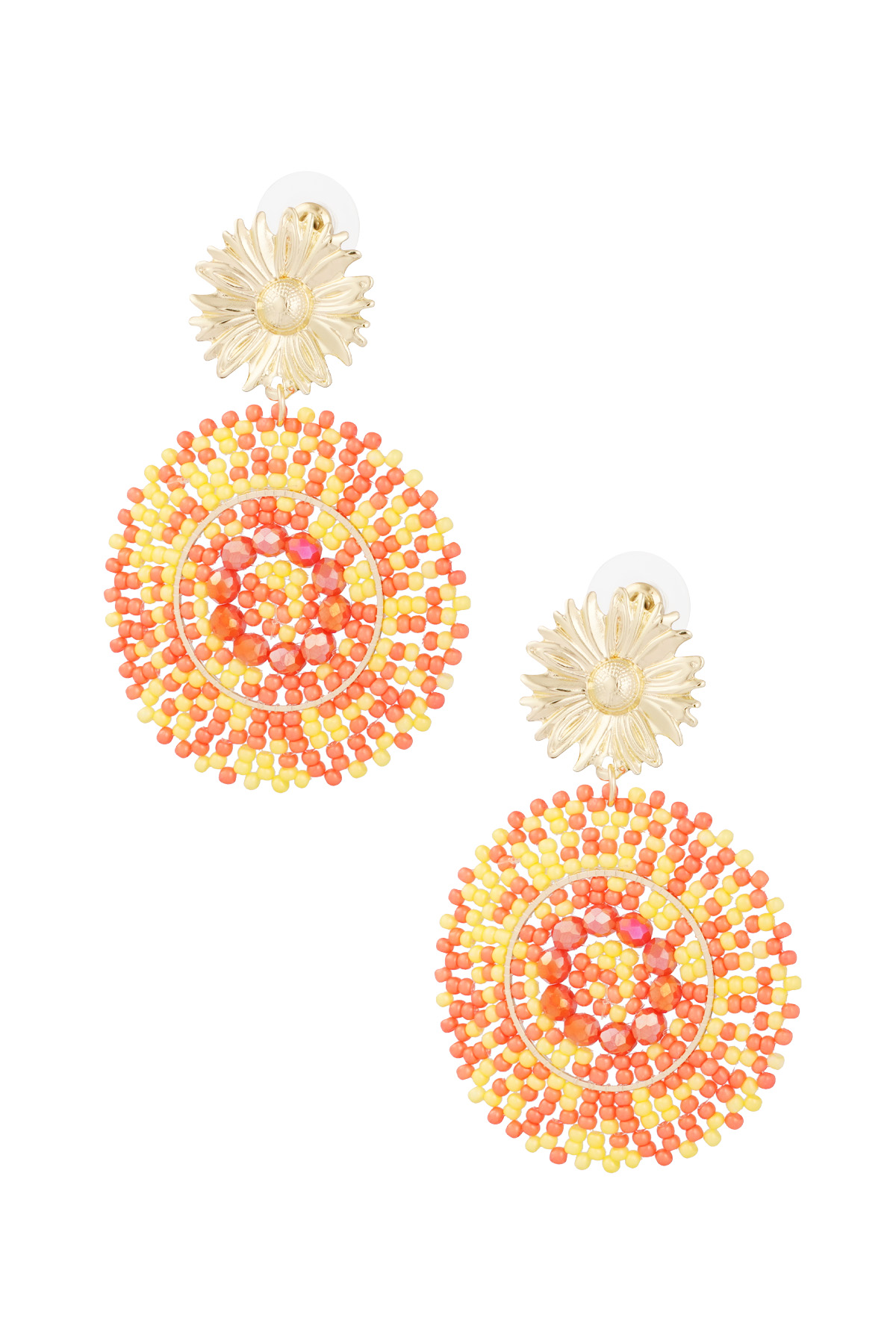 Earrings vivid glass beads - orange 2