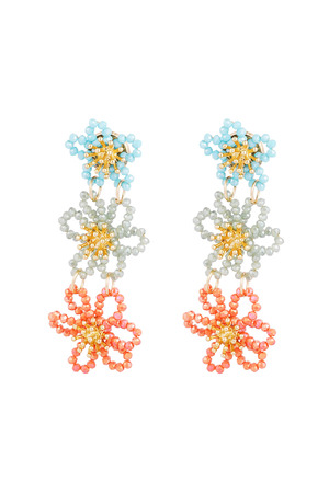 Flower party statement earrings - multi h5 