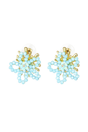 Beaded flower earrings - light blue h5 