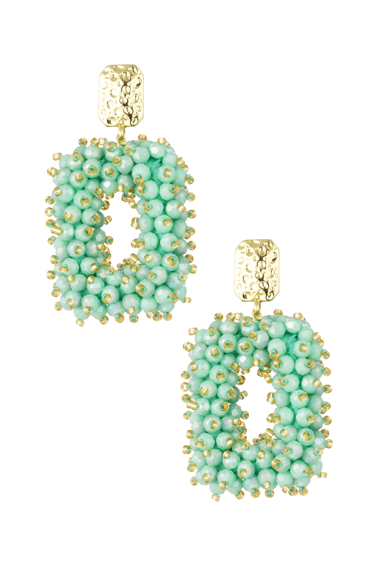 Glitter nights statement earrings - green/gold 
