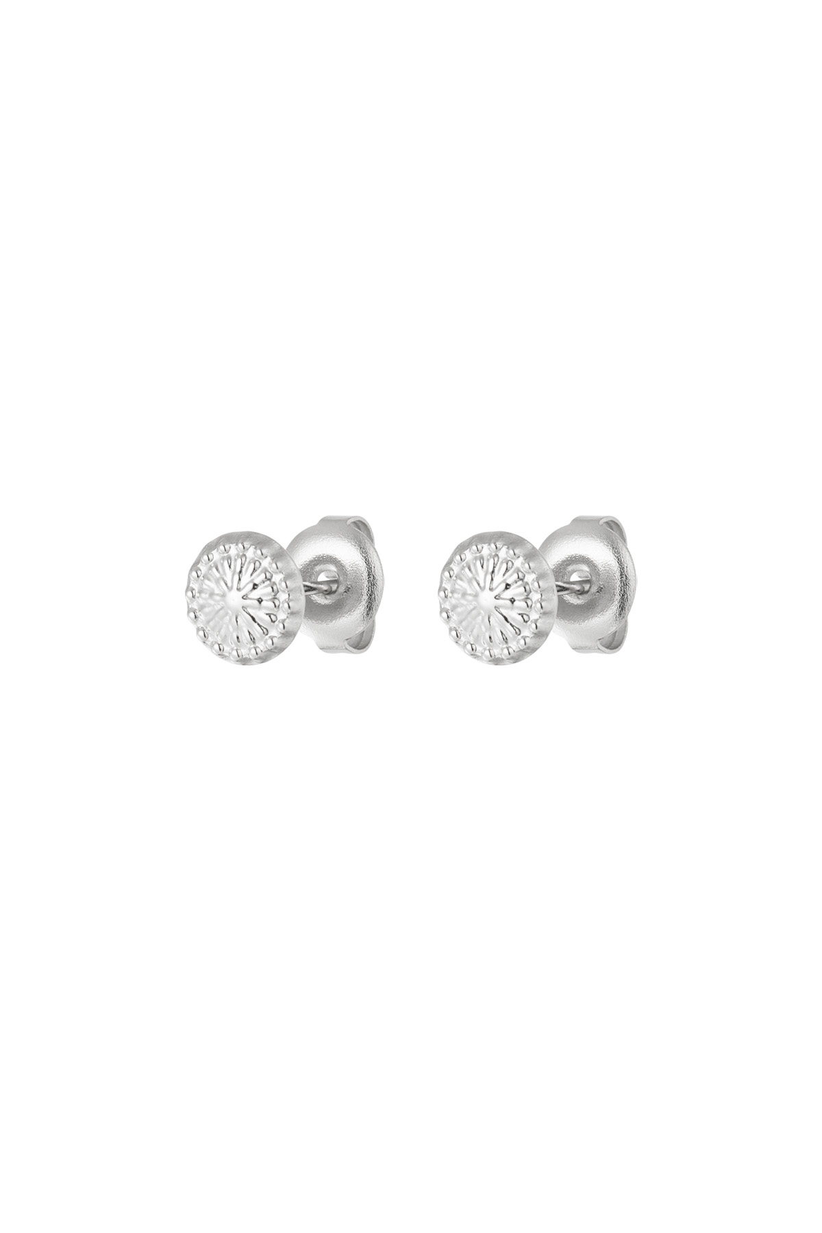 Simple earring with pattern - silver h5 