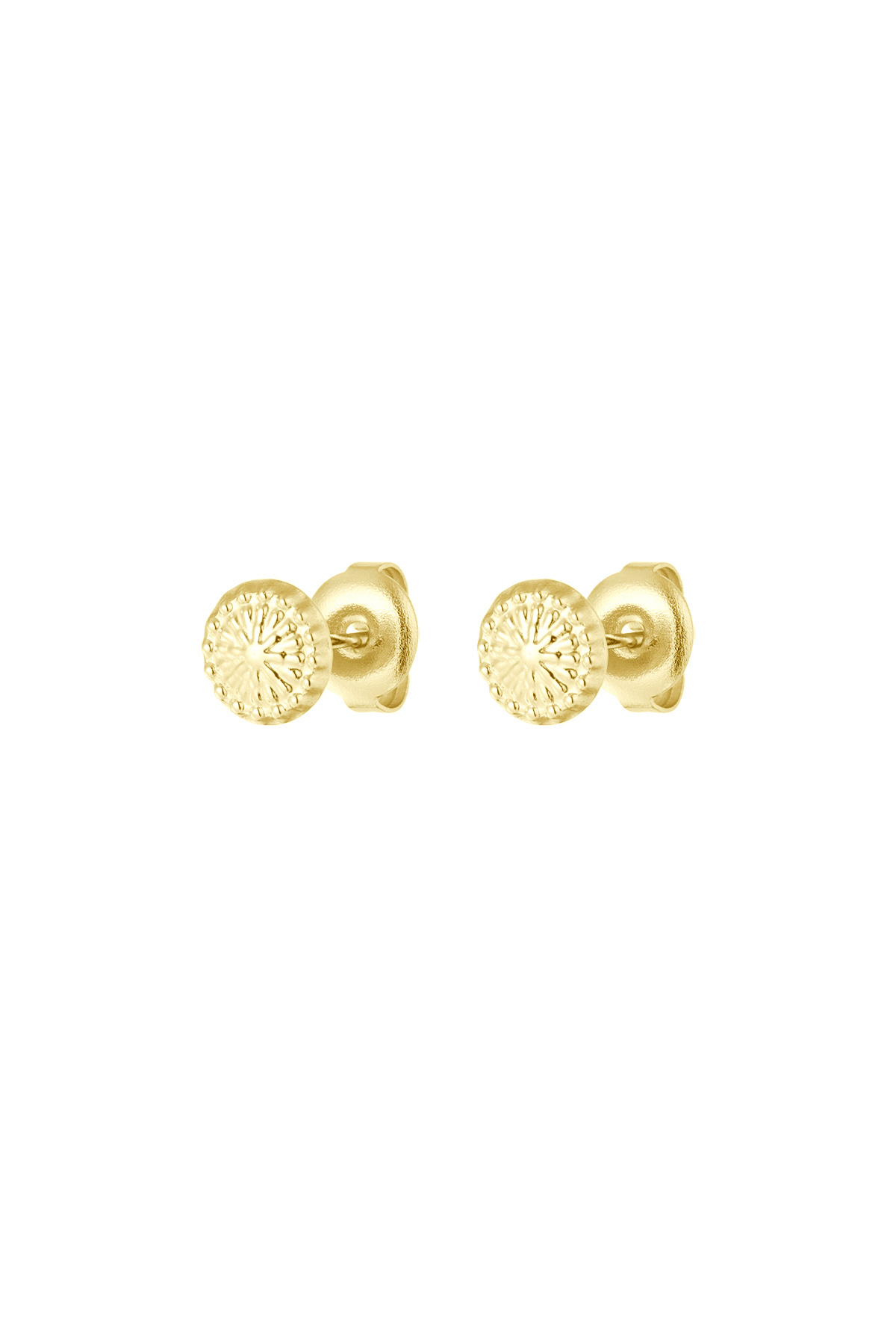 Chic, round stud earrings - gold