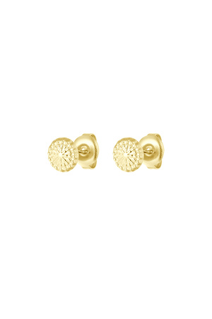 Small, chic round stud earrings with pattern h5 