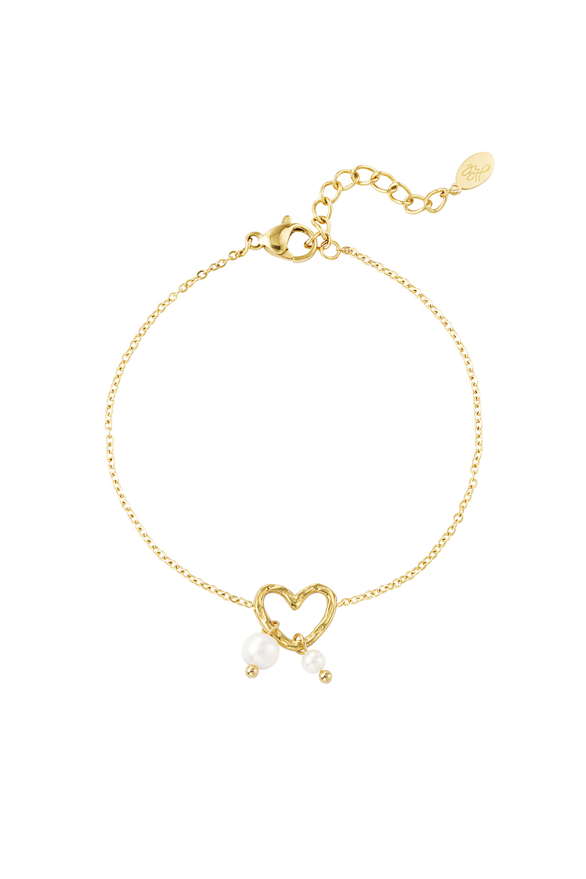 Bracelet pearl heart - gold h5 