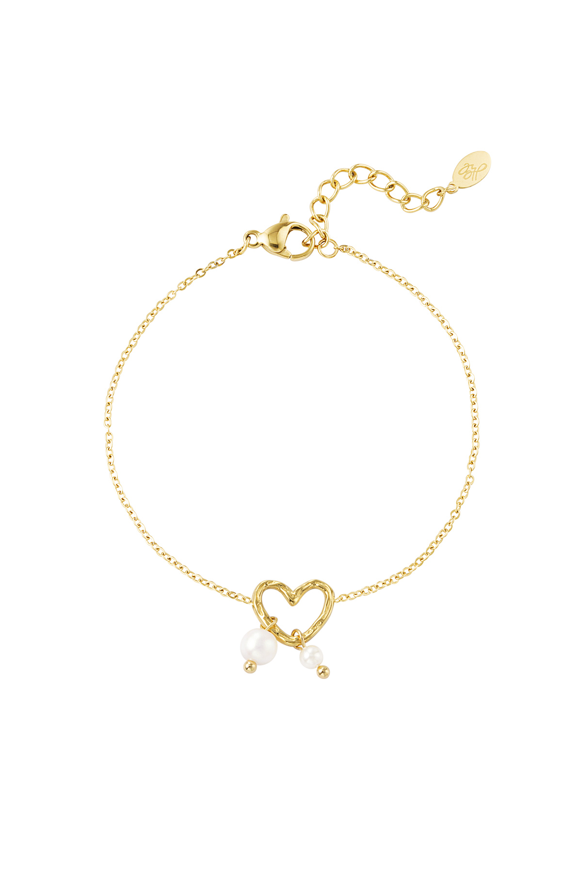 Bracelet pearl heart - Gold color