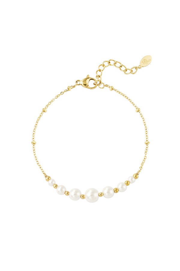 Bracelet de fête en perles - doré