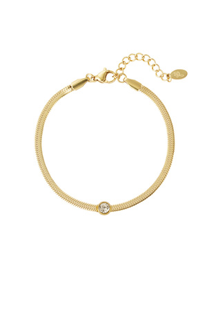 Link bracelet with diamond - Gold h5 