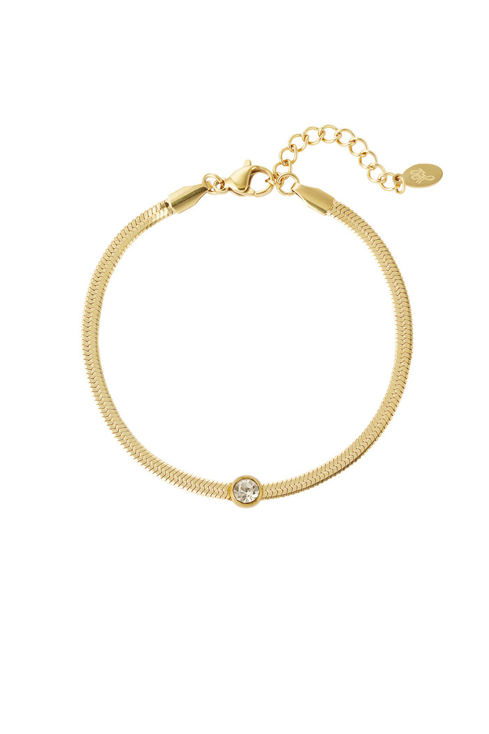 Link bracelet with diamond - Gold 
