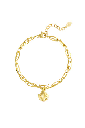 Bracelet ambiance plage avec breloque coquillage - or  h5 