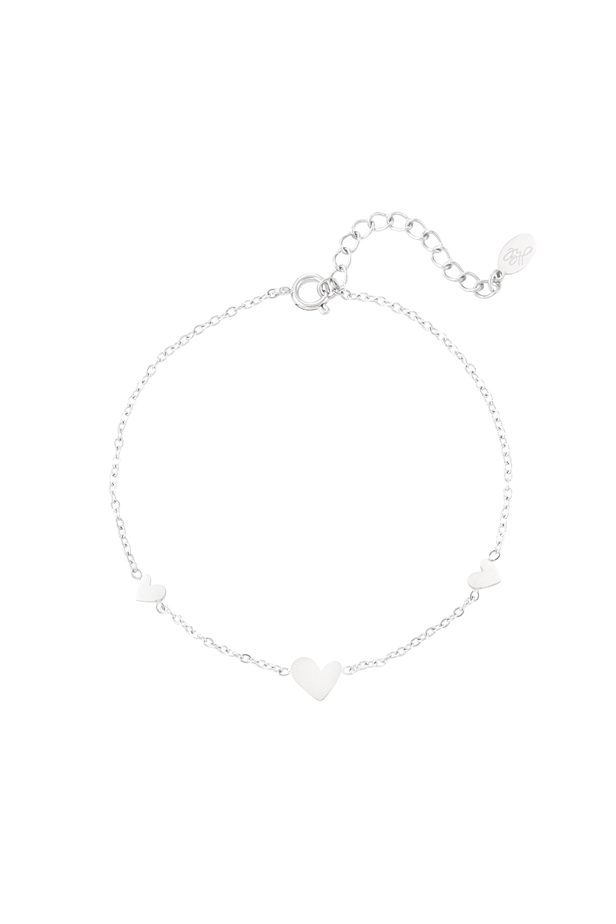 Classic bracelet with hearts - silver