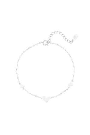 Classic bracelet with hearts - silver h5 