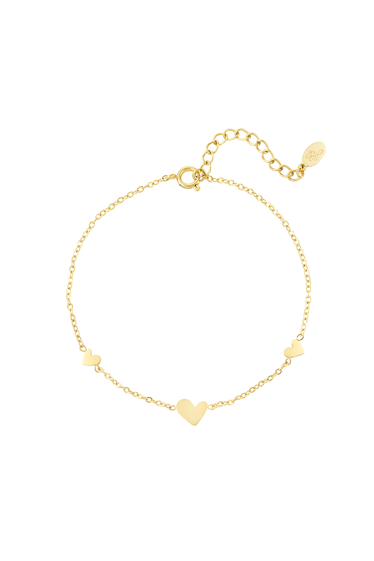 Classic bracelet with hearts - gold 