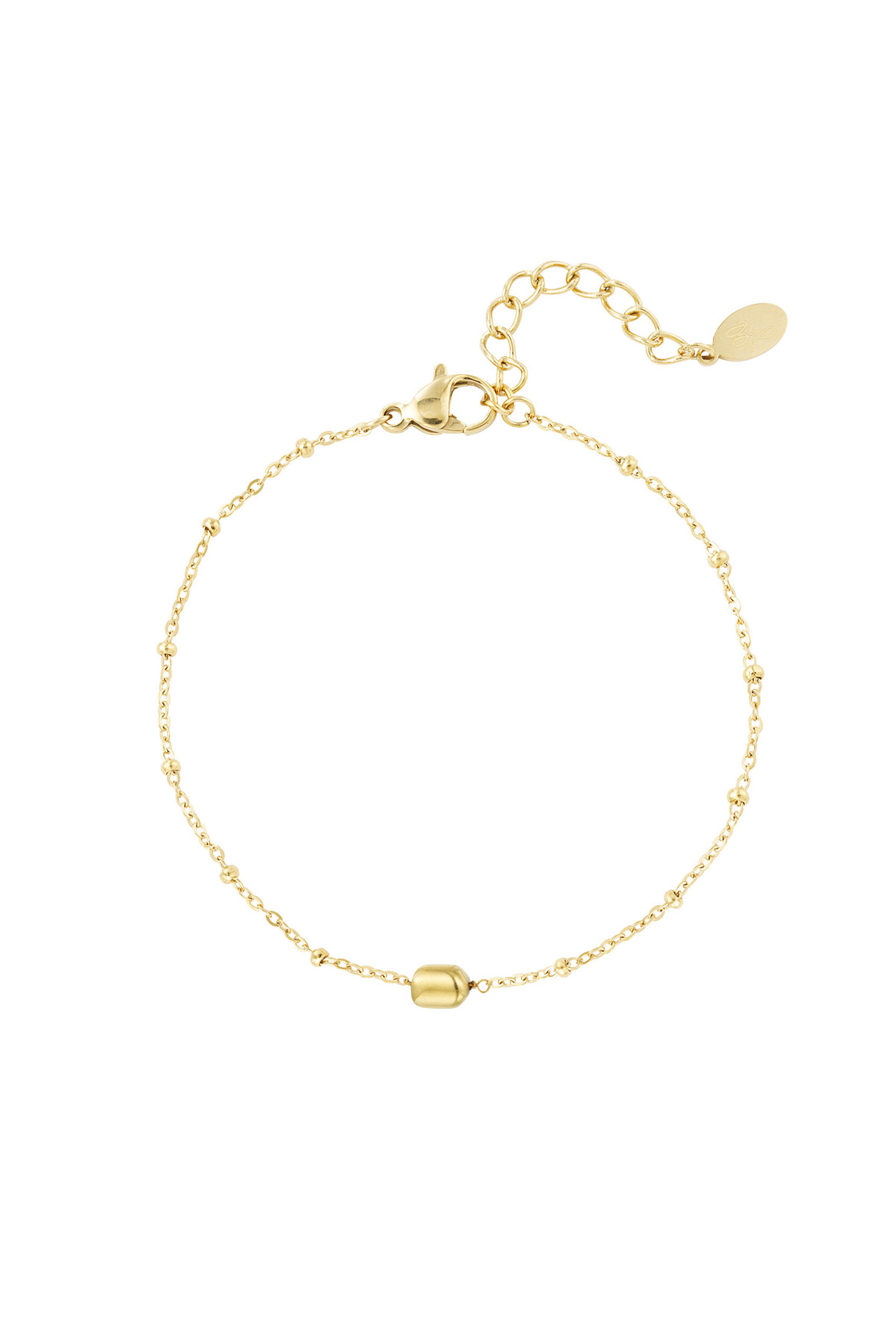 Simpele armband met balletjes - goud h5 