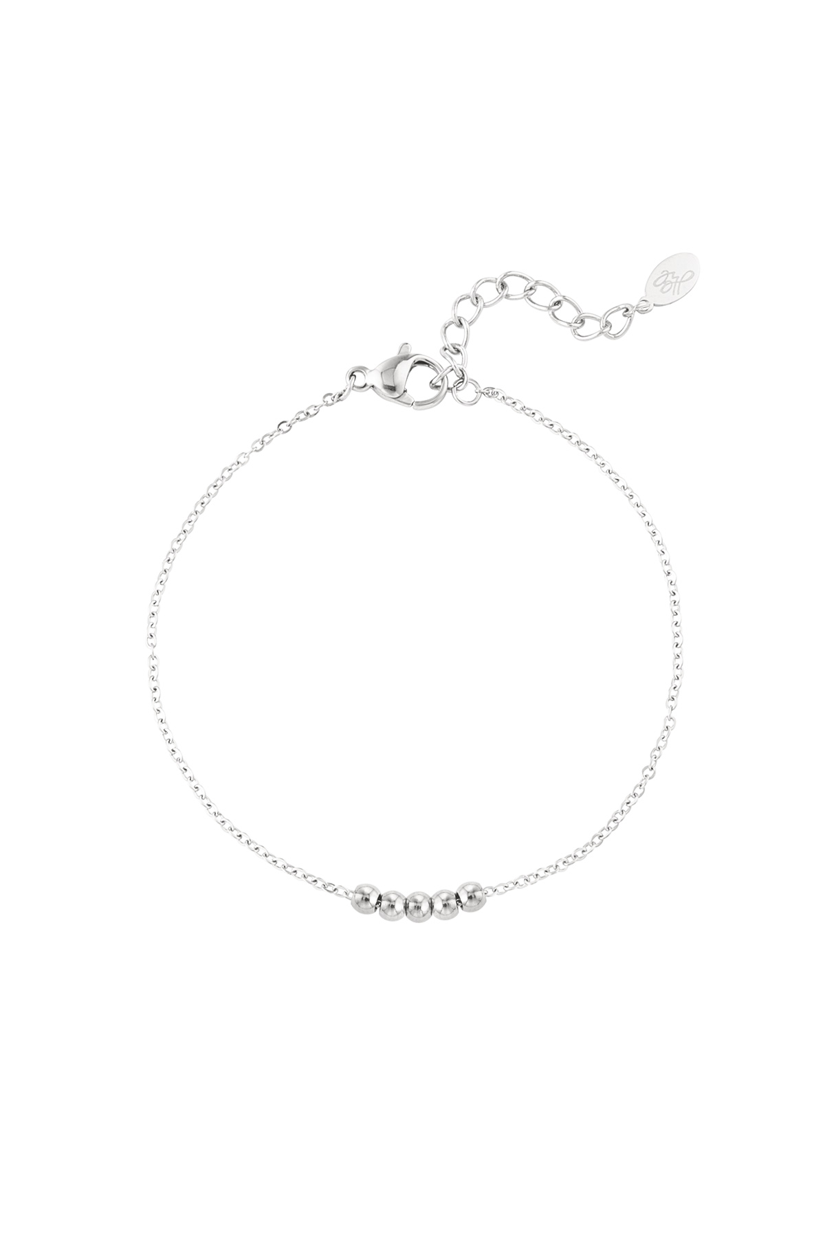 Classic bracelet with beads - silver