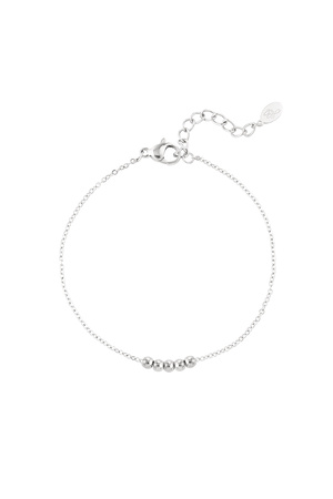 Classic bracelet with beads - silver h5 