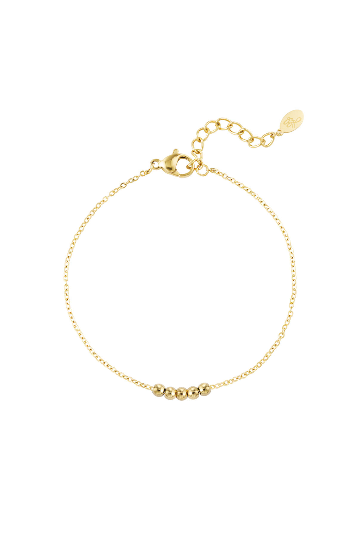 Classic bracelet with beads - gold 