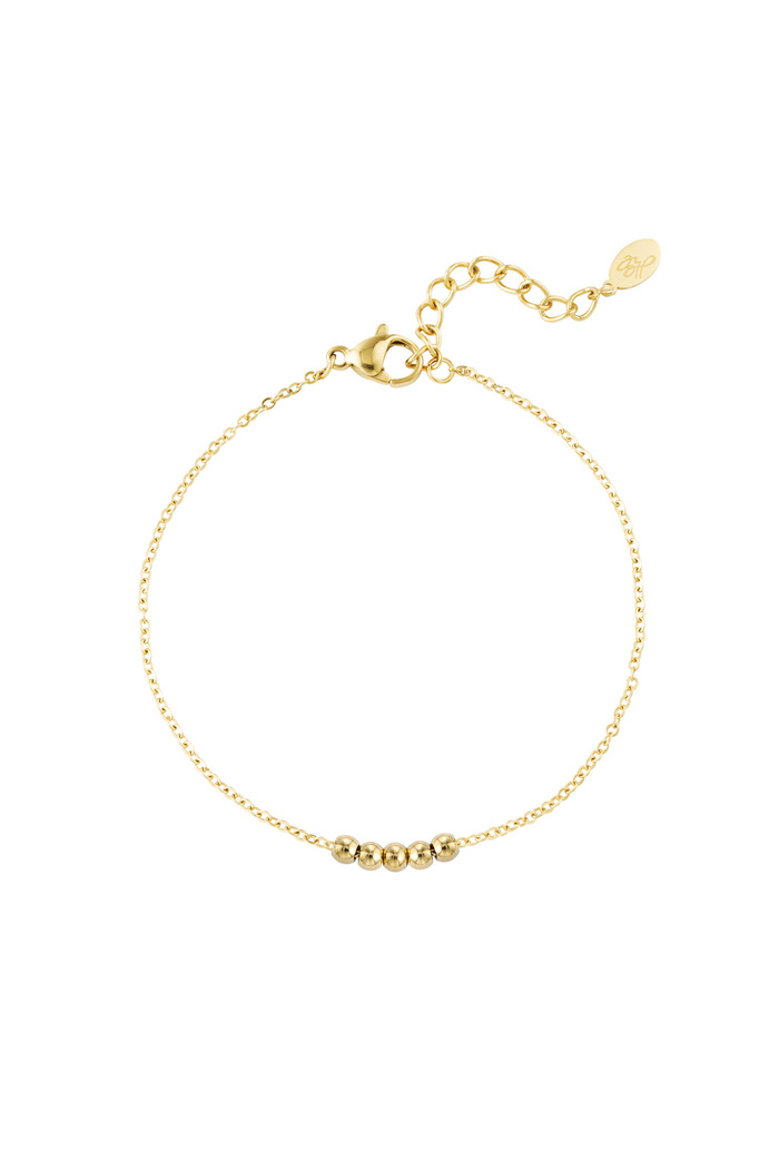 Classic bracelet with beads - gold  